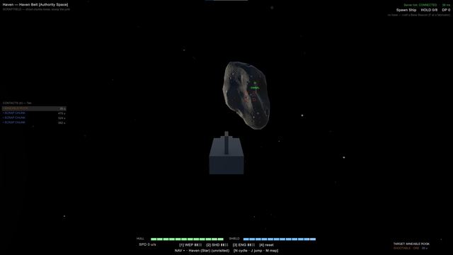 A salvage field. Shoot chunks loose, scoop the junk, haul it home.